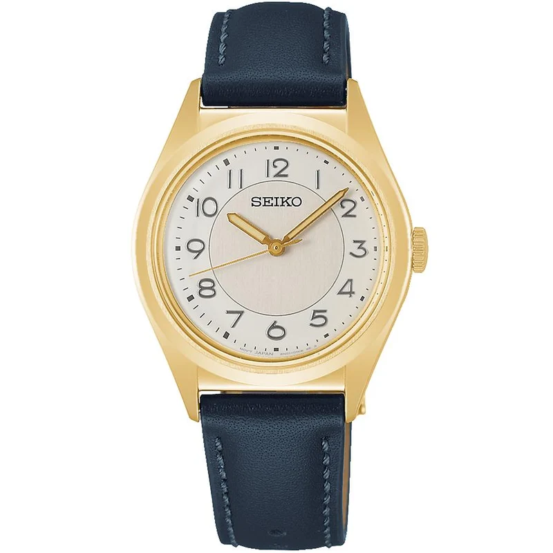Orologio da donna al quarzo Seiko Selection The Steady Shop Exclusive Model SSEH032 con quadrante bianco e cinturino in pelle, a batteria, disponibile dal 21 novembre.