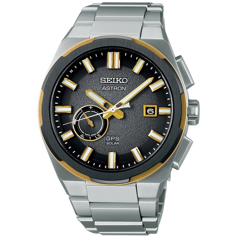 Orologio da uomo Seiko Astron Nexter Cosmic Design Solar SBXD026, solare, radio satellitare GPS, quadrante grigio, esclusivo