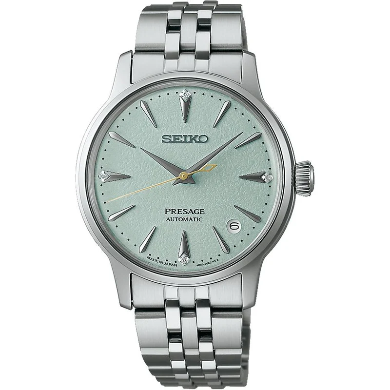 Orologio da donna meccanico automatico Seiko Presage Cocktail Time Frozen Mojito SRRY051 con quadrante verde chiaro