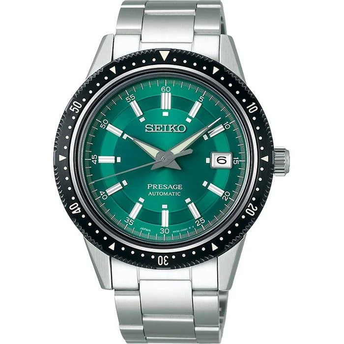 Orologio meccanico automatico da uomo Seiko Presage 2020 Limited Edition Crown Chronograph Design SARX071, verde, esclusivo