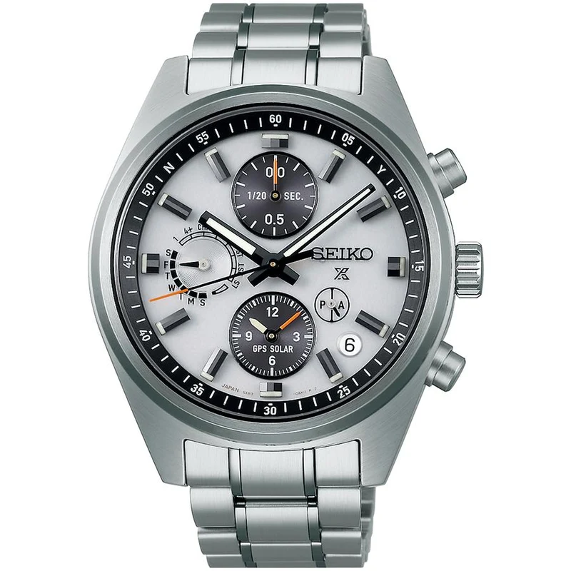Orologio da uomo Seiko Prospex Speedtimer 1972 Heritage Chronograph SBED009 con onde radio satellitari GPS e alimentazione solare, esclusivo