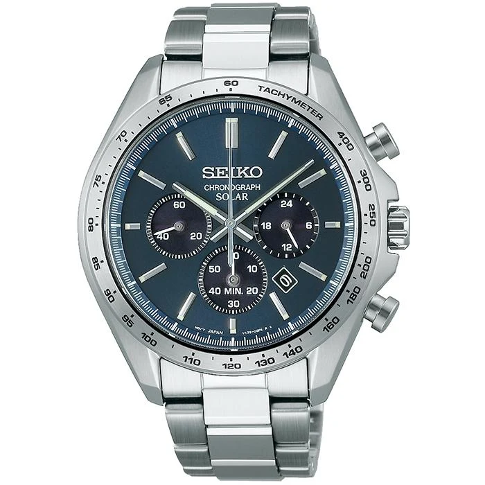 Orologio cronografo solare da uomo Seiko Selection S Series SBPY163, blu