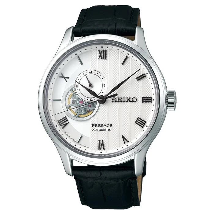 Orologio meccanico automatico da uomo Seiko Presage Japanese Garden SARY095 con cinturino in pelle bianca