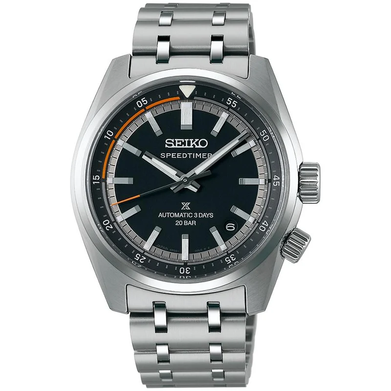 Orologio da uomo Seiko Prospex Speedtimer Mechanical Chronograph SBDC217 con quadrante nero, modello esclusivo