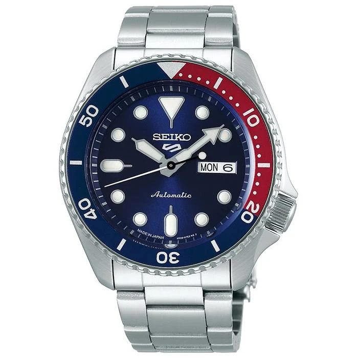 Orologio da uomo automatico SEIKO 5 Sports SBSA003 blu con datario e indicazione del giorno della data (modello JDM).