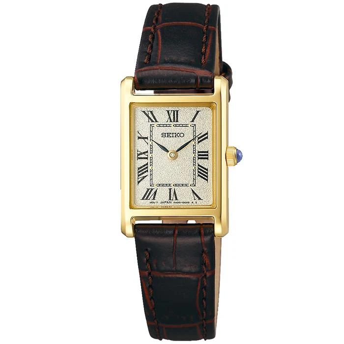 Orologio da donna al quarzo SEIKO SELECTION SSEH002 nano・universe Collaboration JDM Vintage con quadrante romano e cinturino in pelle.