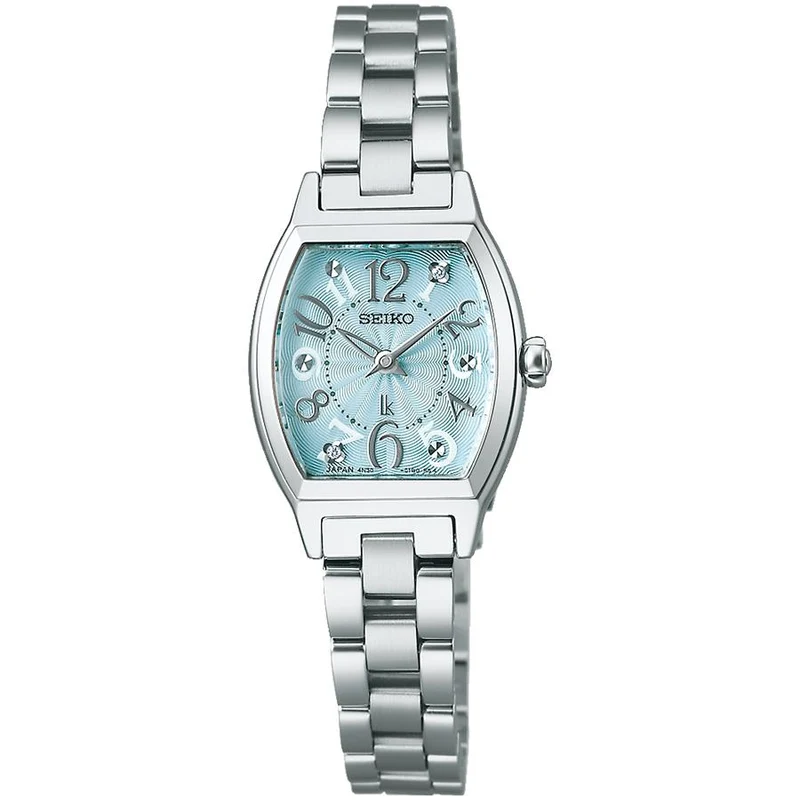 Orologio al quarzo da donna Seiko Lukia Happy Collection SSWA011, alimentato a batteria, con movimento Tonneau e quadrante blu
