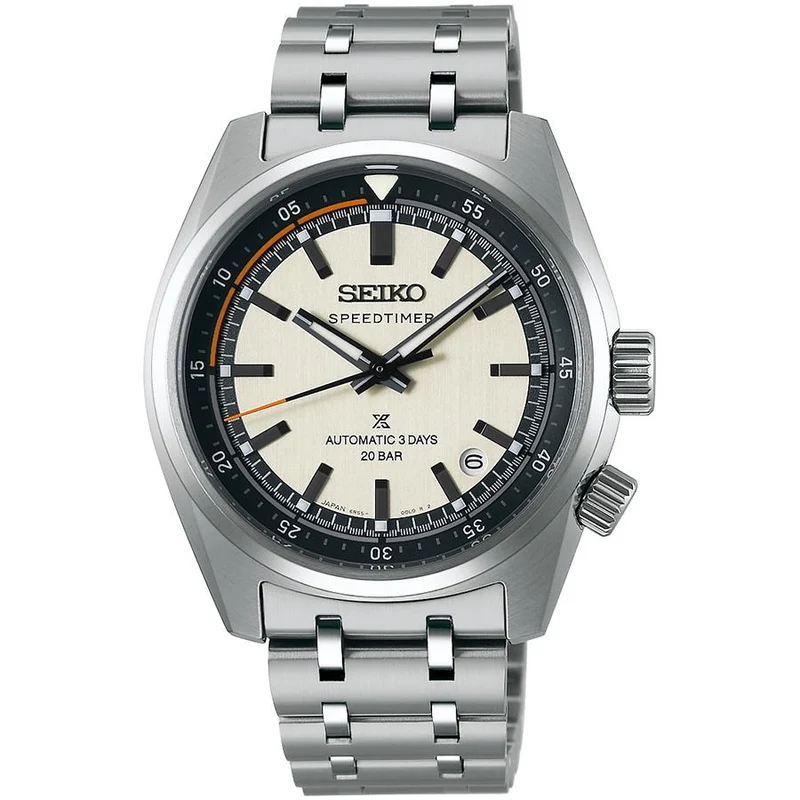Orologio da uomo Seiko Prospex Speedtimer Mechanical Chronograph SBDC215 con quadrante bianco-argento