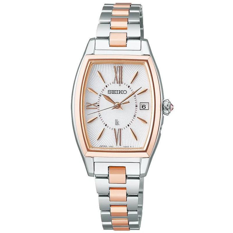 Orologio da donna Seiko LUKIA Grow Blossom SSVW230 con radiocontrollo solare, quadrante bianco e cinturino in metallo