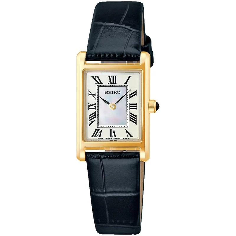 Orologio da donna al quarzo SEIKO SELECTION SSEH026 nano・universe Collaboration JDM con quadrante in madreperla e cinturino in pelle.
