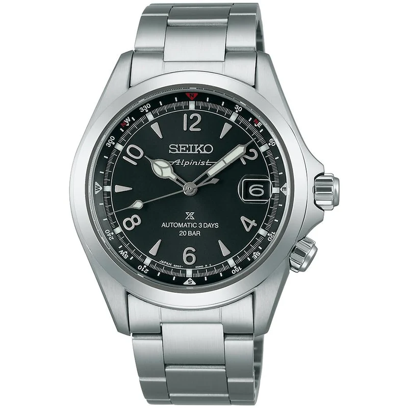 Orologio da uomo Seiko Prospex Alpinist Mechanical 3-Day SBDC209 con quadrante nero, uscito l'8 novembre