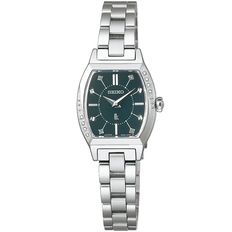 Orologio da donna Seiko Lukia 2025 Holiday Season Limited Edition Fir Tree SSWA017, movimento al quarzo a batteria, movimento Tonneau, quadrante verde