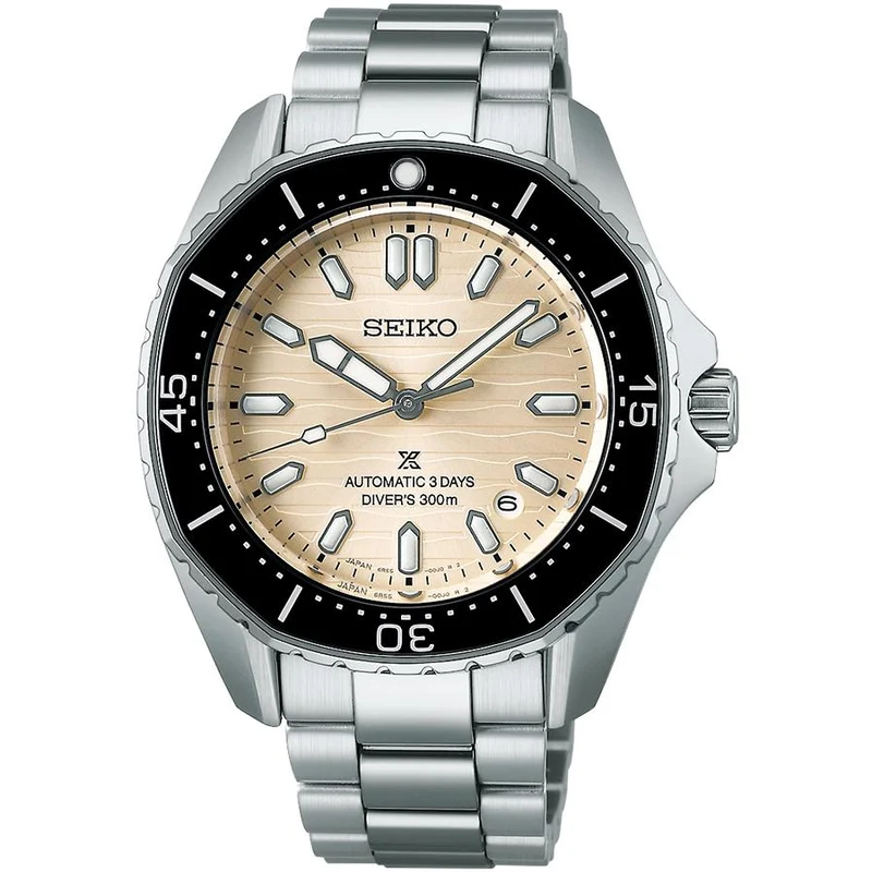 Orologio da uomo Seiko Prospex Diver Scuba Mechanical SBDC201 con quadrante beige perlato, esclusivo