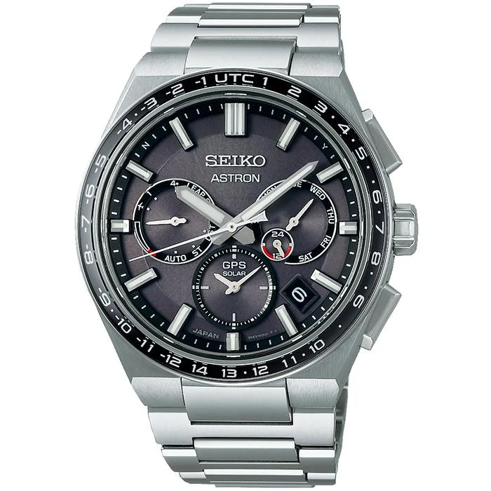 Orologio da uomo Seiko Astron NEXTER SBXC111 con onde radio satellitari GPS ad energia solare, modello esclusivo nero