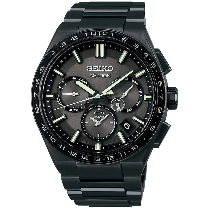 Orologio da uomo Seiko Astron NEXTER 1st Collection Black Edition SBXC147 con onde radio satellitari GPS ad energia solare (esclusivo)