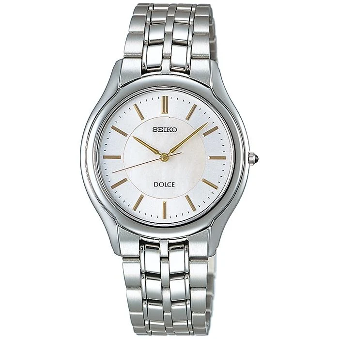 Orologio da uomo Seiko Dolce & Exceline al quarzo SACL009 con quadrante in madreperla bianca.