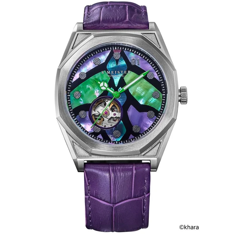 Orologio da uomo GARRACK S-MEISTER Evangelion Unit-01 SMS-EVA-41-1 Limited Automatic Open Heart Raden Dial
