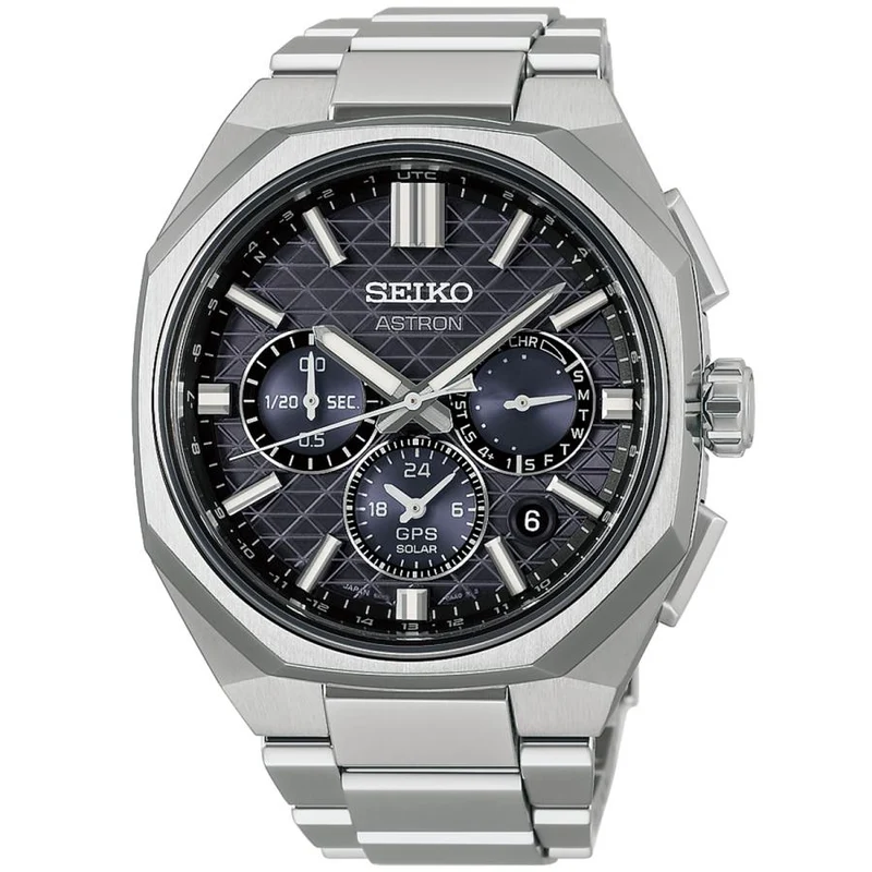 Orologio da uomo SEIKO ASTRON NEXTER HAB002J GPS Solar Dual-Time Chronograph in titanio nero, prodotto in Giappone (Core Shop).
