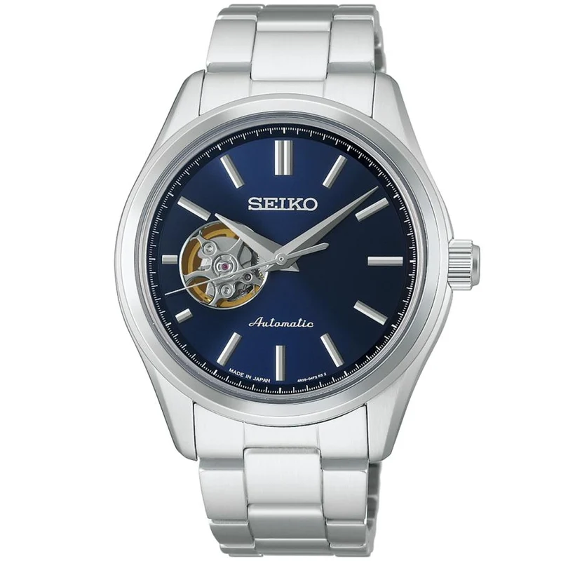 Orologio da uomo automatico SEIKO SELECTION HFB002J JDM Open Heart blu, prodotto in Giappone.