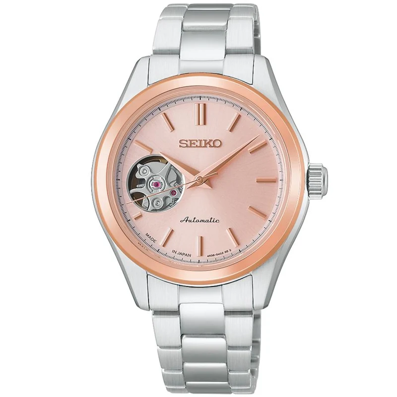 Orologio da donna automatico rosa SEIKO SELECTION HFB010J JDM con quadrante aperto, prodotto in Giappone.