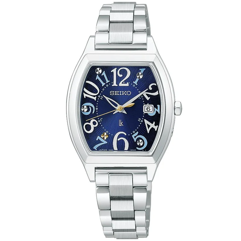 Orologio da donna SEIKO LUKIA SSQW103 JDM Liberty Fabric Limited Edition Chive Solar Radio Controlled Navy Titanium, prodotto in Giappone.