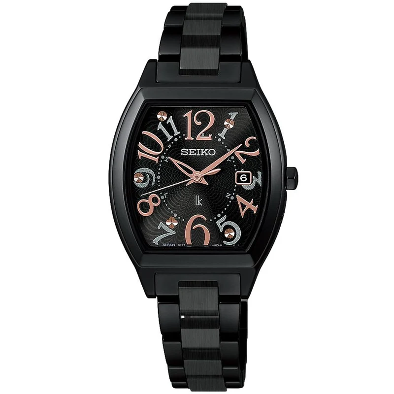 Orologio da donna SEIKO LUKIA Happy Collection SSQW101 JDM con radiocontrollo solare, interamente in titanio nero, prodotto in Giappone.