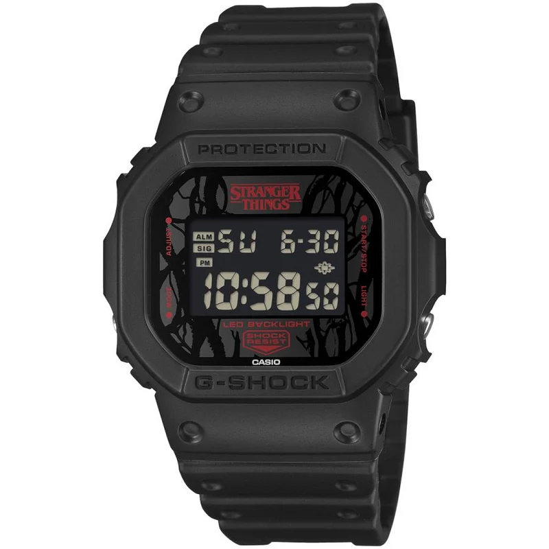 Orologio da uomo CASIO G-SHOCK × STRANGER THINGS DW-5600STT-1JR con display negativo, edizione JDM.