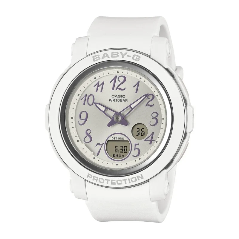 Orologio da donna CASIO BABY-G BGA-290SA-7AJF JDM bianco con quadrante arabo e display analogico-digitale.