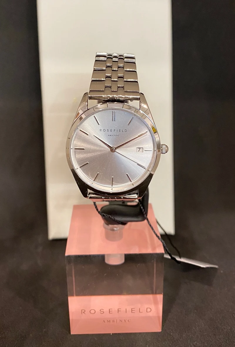 Orologio Rosefield AMS/NYC The Ace acciaio quadrante argento donna