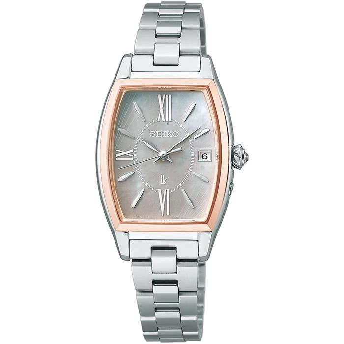 Orologio da donna Seiko Lukia Grow SSQW072 a energia solare e radiocontrollato con quadrante tonneau in titanio