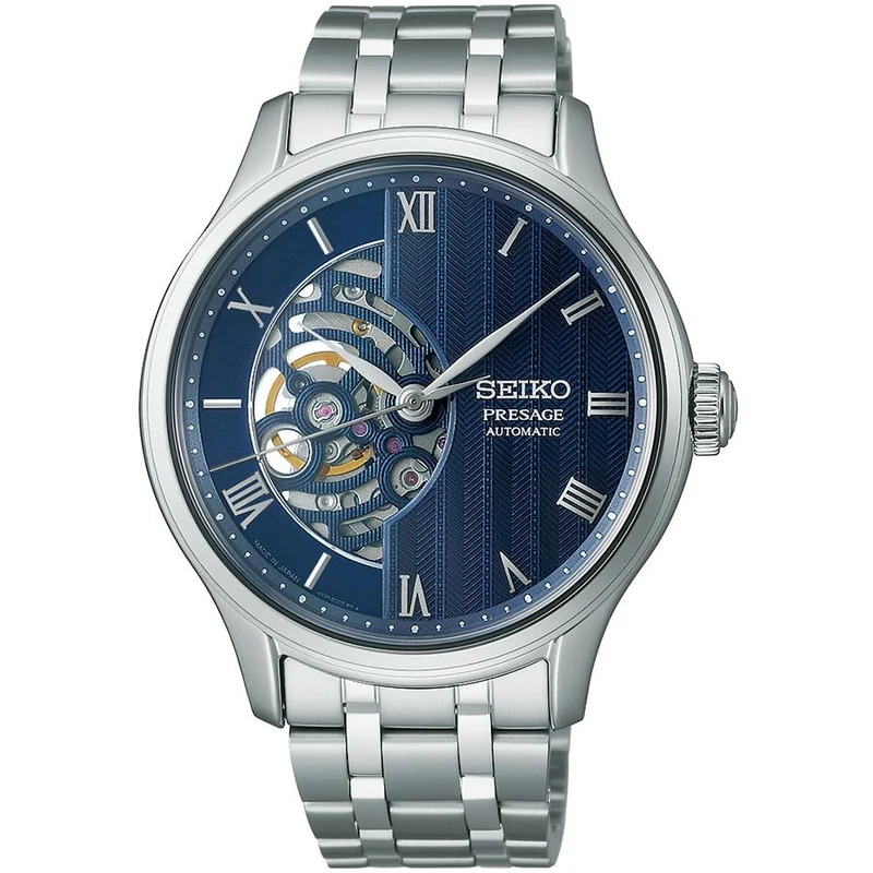 Orologio da uomo meccanico SEIKO Presage SARY253 JDM Japanese Garden Blue Skeleton.
