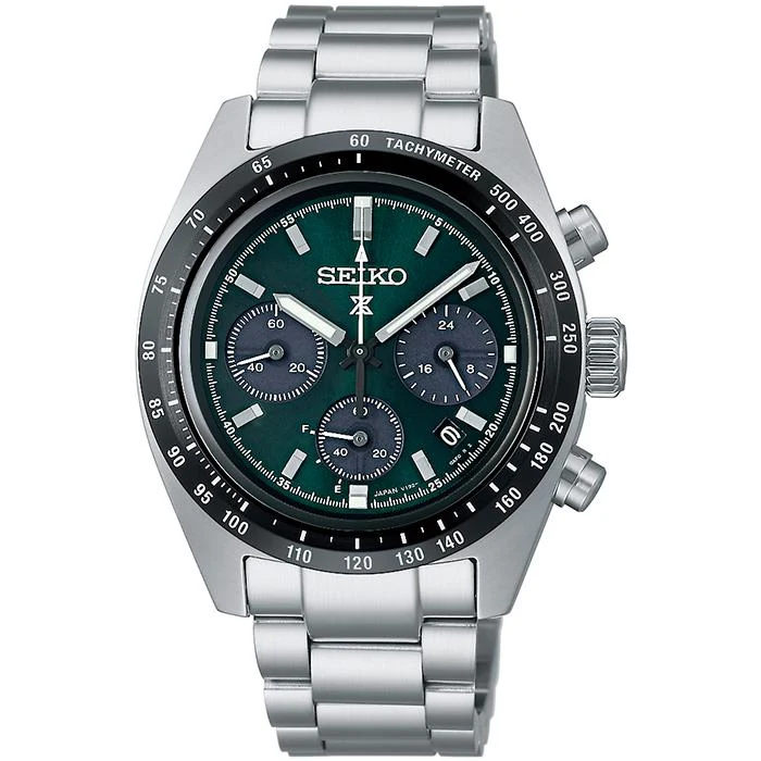 Orologio da uomo SEIKO PROSPEX SPEEDTIMER SBDL107 con quadrante verde, cronografo solare V192, stile JDM.