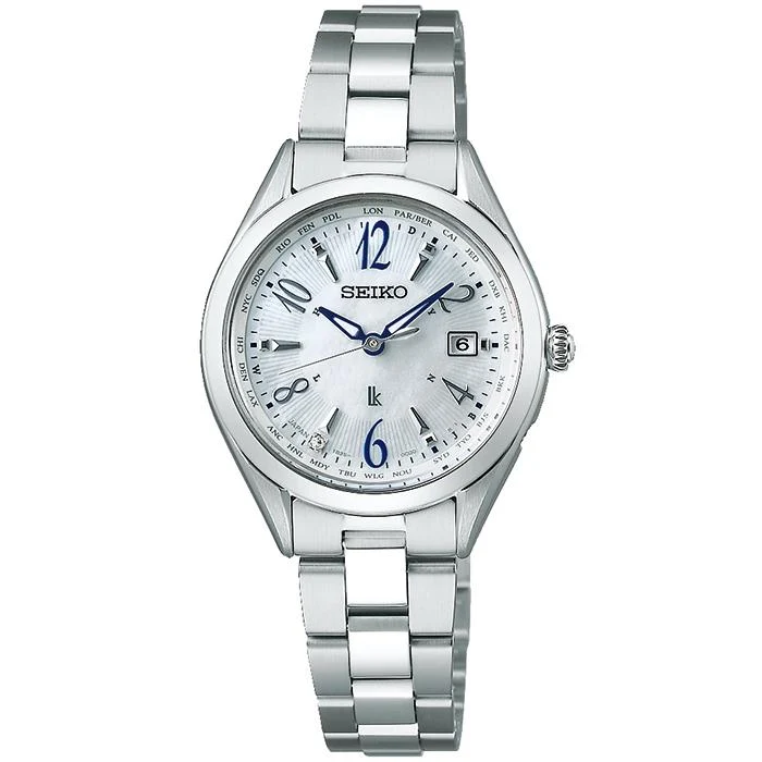 Orologio da donna SEIKO Lukia Lady Collection SSQV103, solare, radiocontrollato, argento.