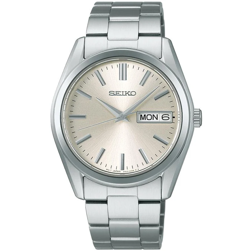Orologio al quarzo da uomo Seiko Selection S Series SBTH007 a batteria con giorno e data e quadrante color oro champagne