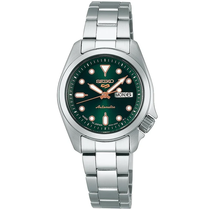 Orologio automatico da donna Seiko 5 Sports SKX Series Small Size SRRA005 con quadrante verde