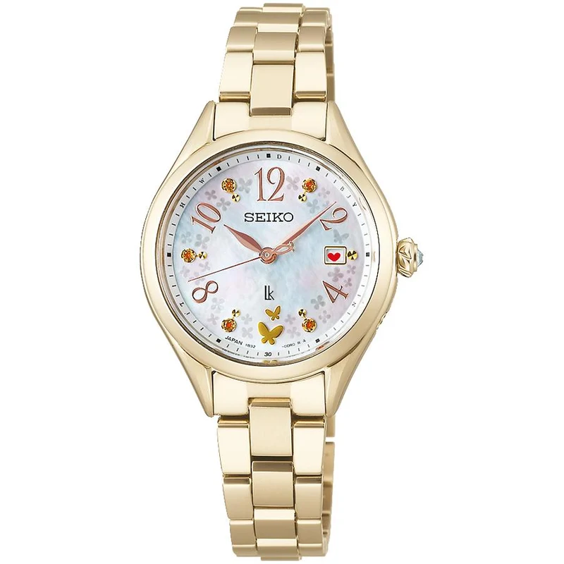 Seiko LUKIA Grow edenworks Collaboration Limited Edition modello SSQW094 Orologio da donna in titanio con radiocontrollo solare e quadrante in madreperla