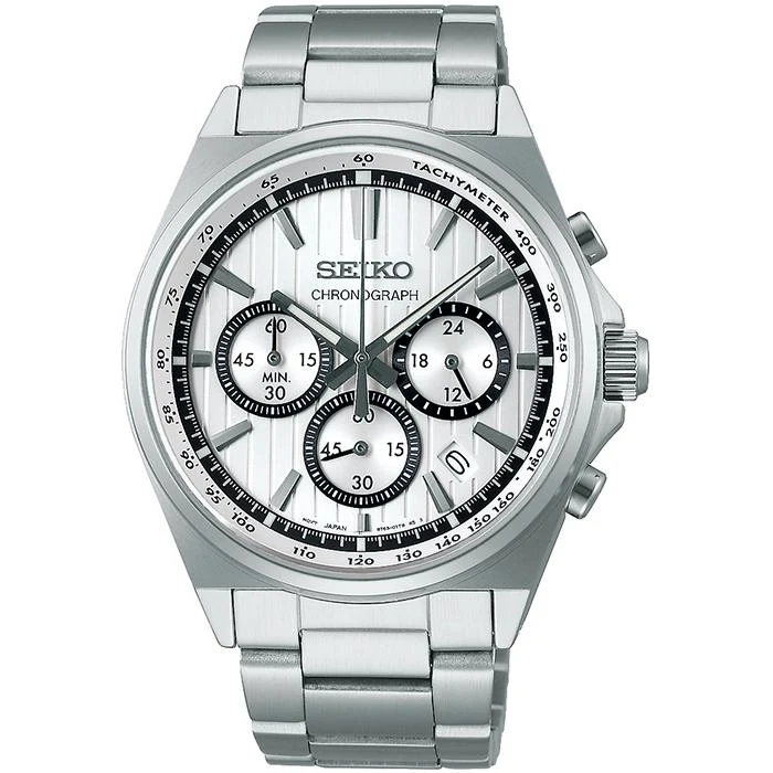 Orologio cronografo al quarzo da uomo Seiko Selection S Series 8T Chrono SBTR031 con quadrante bianco a batteria
