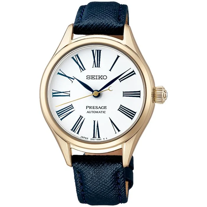 Orologio da donna SEIKO Presage Craftsmanship SRRX002 JDM con quadrante in smalto e cinturino in pelle di vitello.