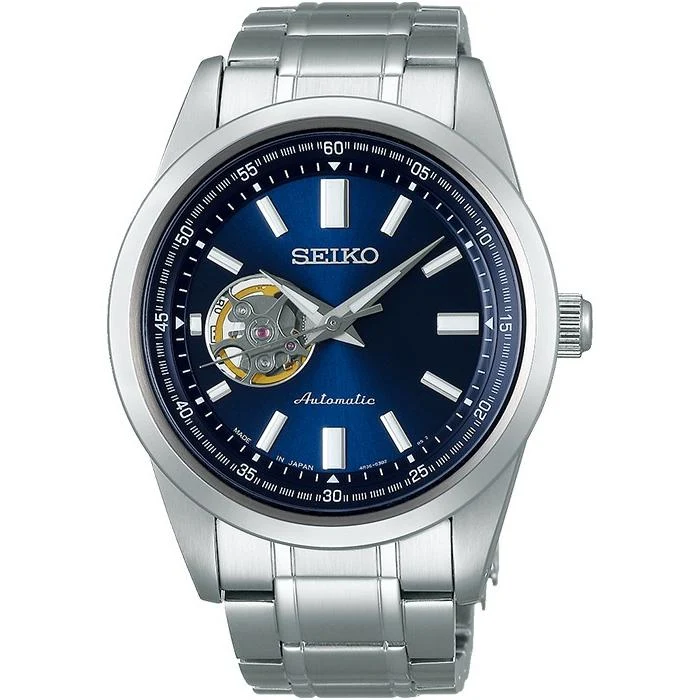 Orologio da uomo Seiko Selection Mechanical SCVE051, meccanico, con quadrante a vista, colore blu.