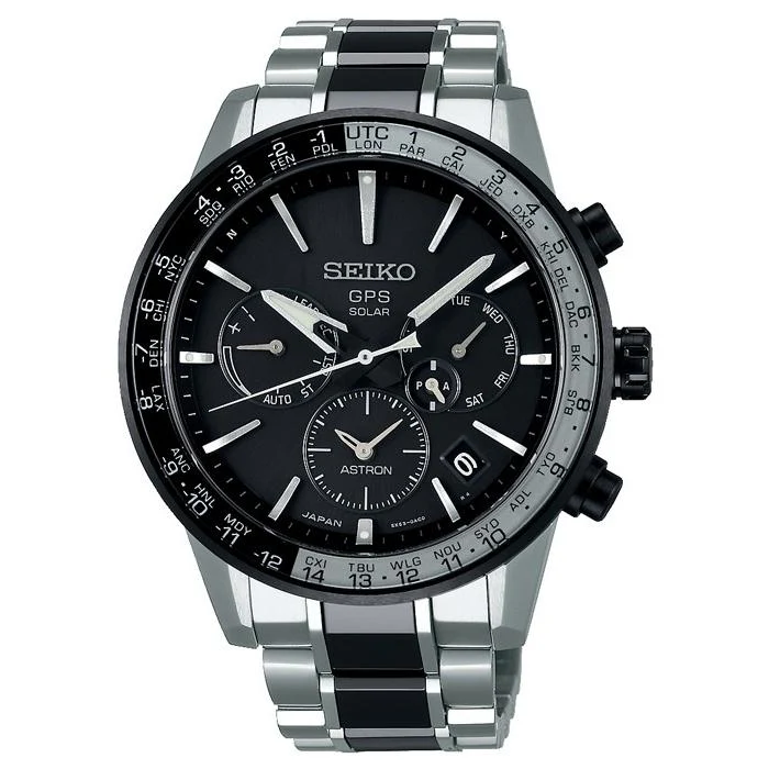 Orologio da uomo Seiko Astron Limited Edition 5X Series SBXC011 con radio satellitare GPS solare e onda in titanio nero