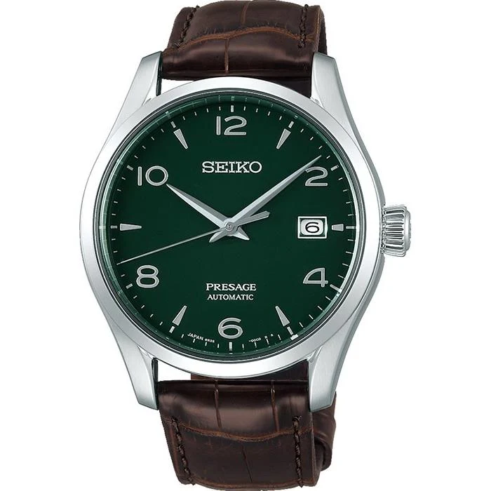 Orologio meccanico automatico da uomo Seiko Presage Limited Edition SARX063 con quadrante in smalto verde e cinturino in pelle, modello esclusivo