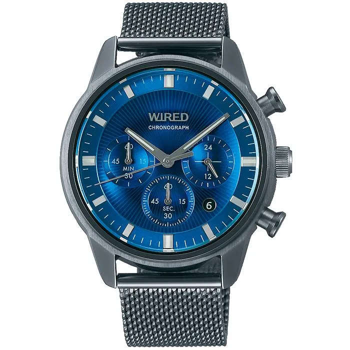 Seiko WIRED TOKYO SORA New Normal AGAT453 Orologio cronografo al quarzo da uomo con cinturino in maglia milanese