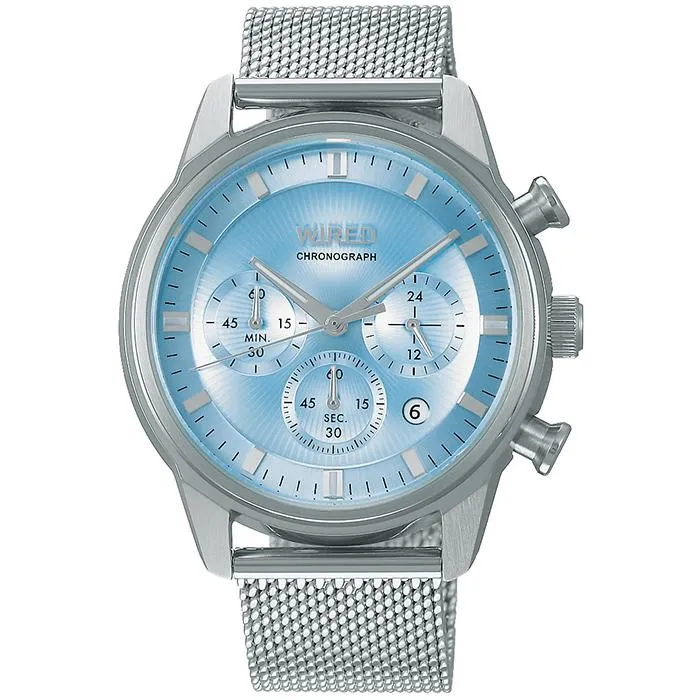 Seiko WIRED TOKYO SORA New Normal AGAT454 Orologio cronografo al quarzo da uomo con cinturino in maglia milanese