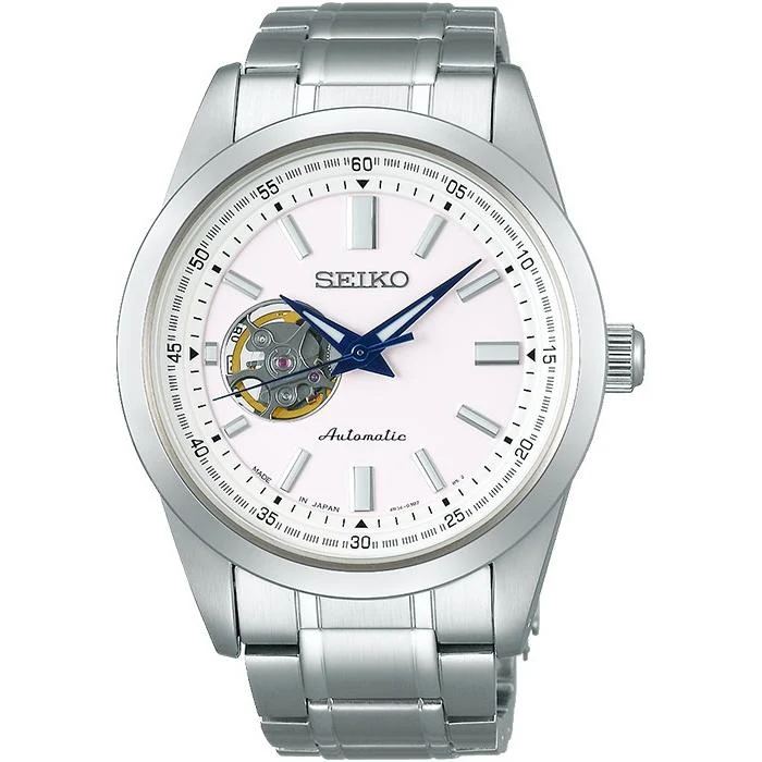 Orologio da uomo automatico SEIKO SELECTION SCVE049 JDM Open Heart bianco, prodotto in Giappone.