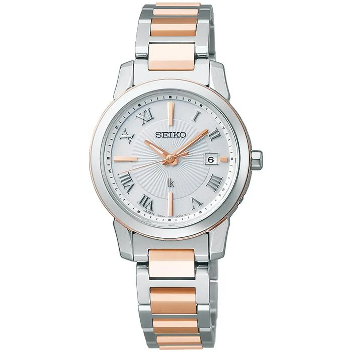 Orologio da donna SEIKO Lukia I Collection Effortless Cool SSQV108 a energia solare e radiocontrollato, in argento e oro.