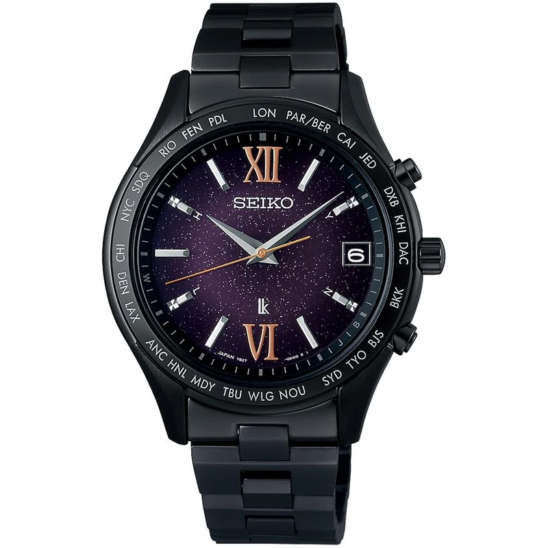 Orologio da uomo SEIKO Lukia 2025 Pair Limited Edition Candle Night SSVH037 JDM Solar Radio-Control All-Black Stainless Steel.