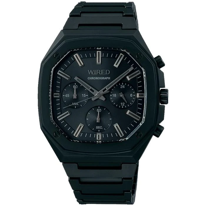 Orologio cronografo al quarzo da uomo Seiko WIRED REFLECTION OCTAGON AGAT447, nero