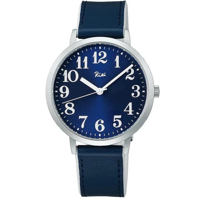 Orologio da donna Alba Riki, AKPK436, serie Traditional Japanese Color, modello Kasane Color, quadrante blu navy, cinturino in pelle