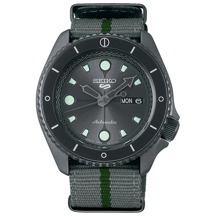Orologio meccanico da uomo Seiko 5 Sports NARUTO BORUTO Collaboration Limited Edition Nara Shikamaru SBSA097