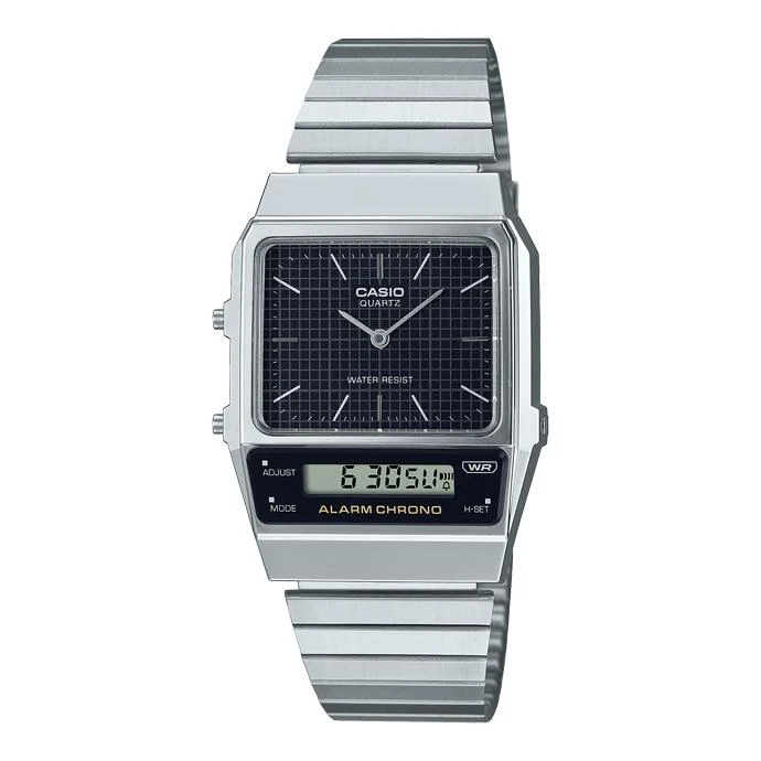 Orologio unisex CASIO CLASSIC AQ-800E-1AJF JDM argento e nero, analogico-digitale.